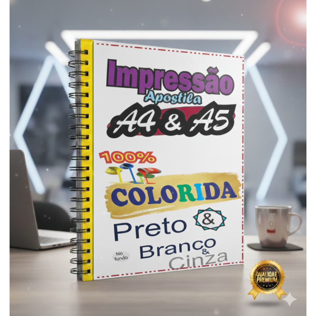 Impressão 1 Apostila total 140 páginas Impressa em Frente e Verso e Encadernação com capa inclusa