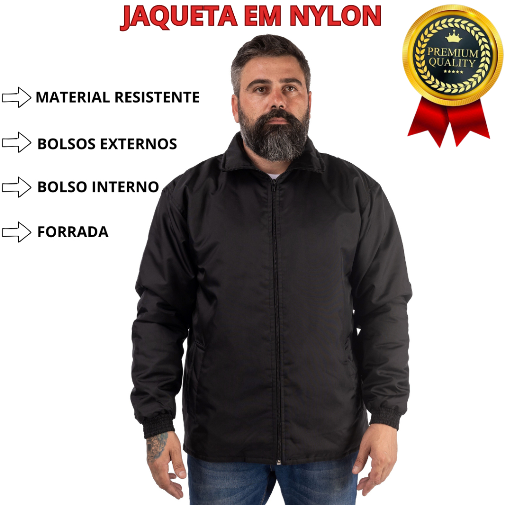 Jaqueta em Nylon Paraquedas Para Uniforme Profissional