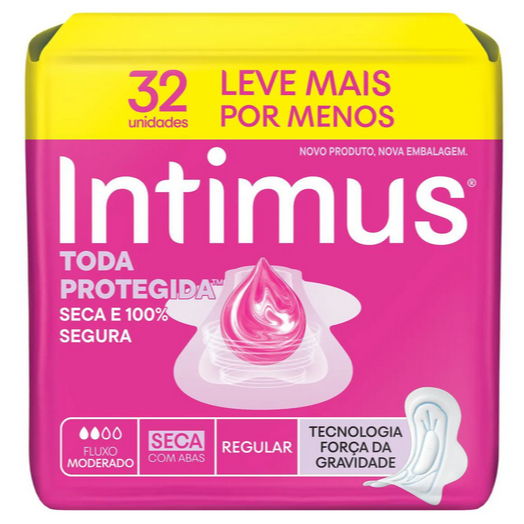 Absorvente Intimus Gel Tripla Prot Seca Com Abas Com 32 Unidades