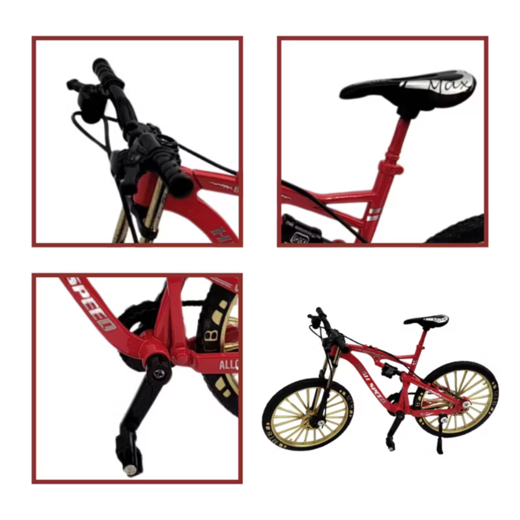 Bicicleta Mountain Dourado Bike Brinquedo Miniatura Metal Retro Speed MTB