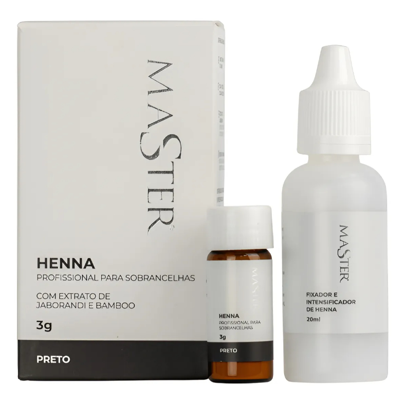 Henna Preta Master 3g Profissional Para Sobrancelhas Preto