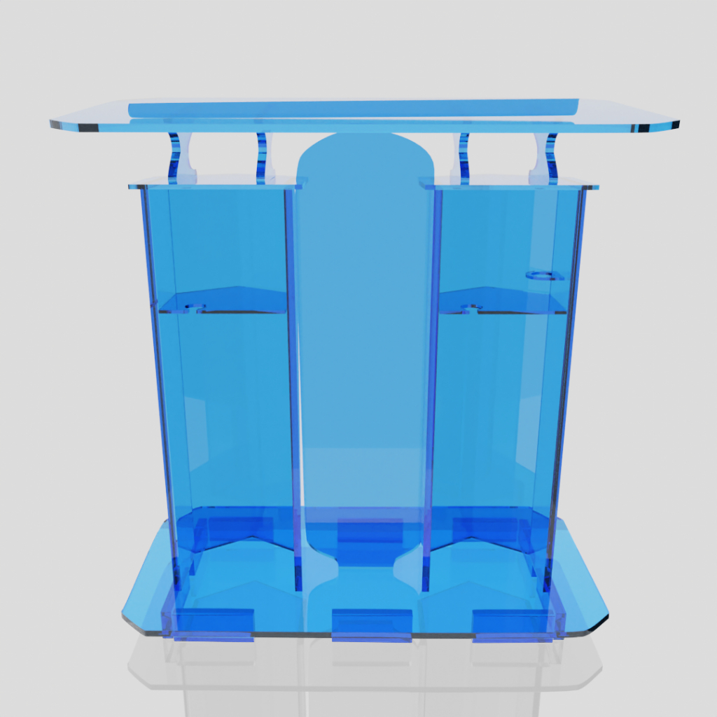Púlpito de Acrilico cor Azul Resistente e Bonito -Púlpito de Acrilico cor Azul Resistente e Bonito