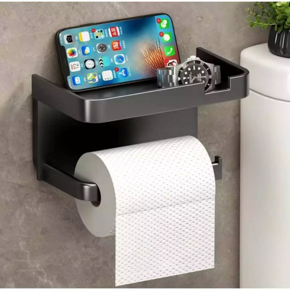 Suporte Porta Papel Higiênico Parede Adesivo Prateleira Celular Lenço Umedecido Banheiro Top em Oferta na Shopee