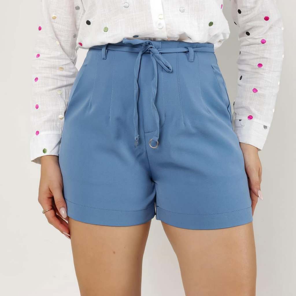 Short Alfaiataria Feminino Cordão Ajustável Social Recorte Impecavel Para Toda Ocasião Tendência verão 2026 em Oferta na Shopee