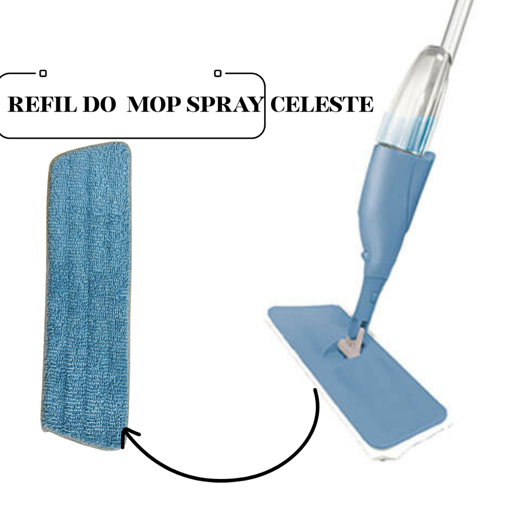 Refil Rodo Mop Spray Celeste Microfibra