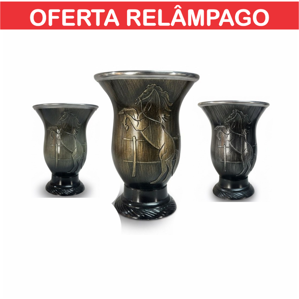 Cuia de Chimarrão Porongo Estilo Cavalo – Bocal Inox  colorida