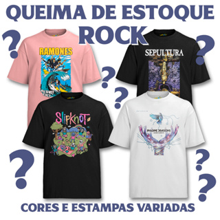 Super queima de estoque de Camisetas Sortidas Rock Internacional e Brasileiro LEIA A DESCRIÇÃO em Oferta na Shopee