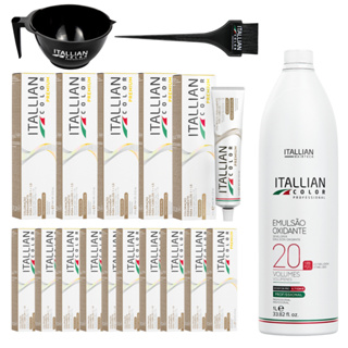 Combo 15 Colorações Itallian Color + 1 Oxidante 1L Itallian Hairtech em Oferta na Shopee
