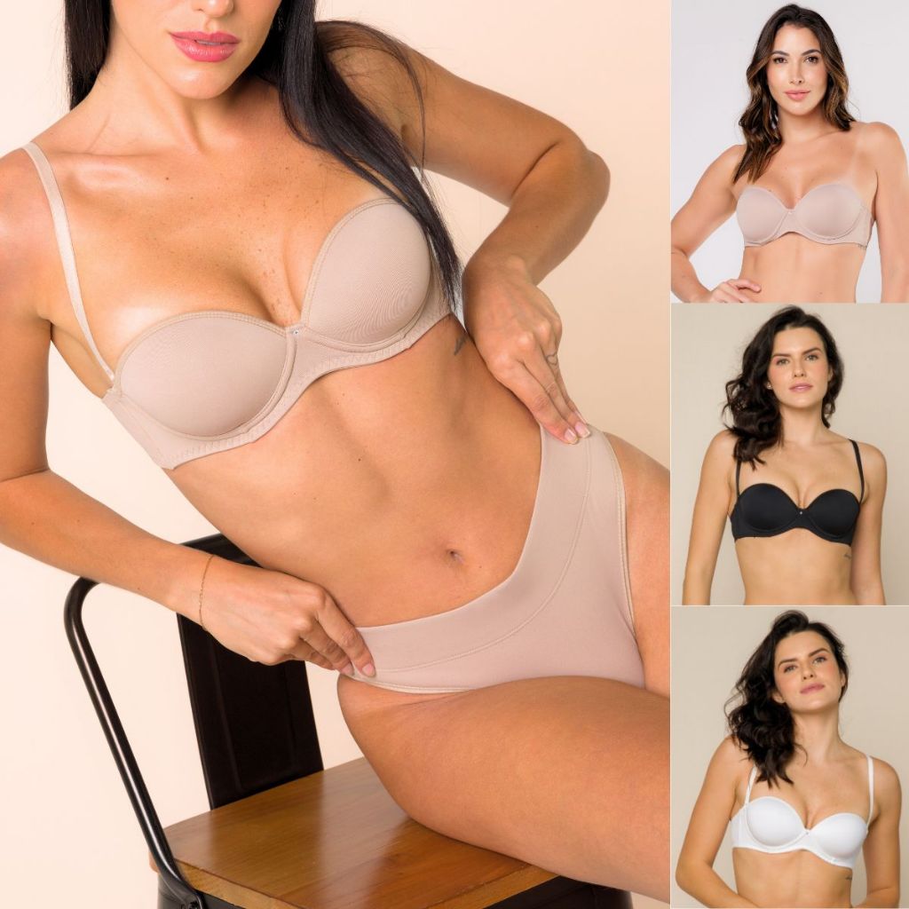 Sutiã Invisível Tomara Que Caia C/bojo Para Usar De Baixo das Roupas + 2 Alças De Brinde em Oferta na Shopee