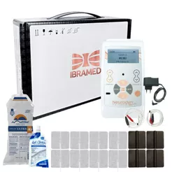 Neurodyn Portátil Ibramed TENS FES 02 canais Eletroestimulação com super brindes