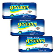 Promoção 3 Absorvente Geriatrico Pós Parto/Pós Operatório/Incontinencia/Antiodor Geriatex C/20 Unidades 3uni
