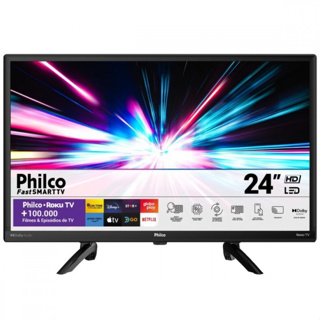 Smart TV 24" Philco HD Led Roku TV Dolby Áudio - PTV24G5YR2CP em Oferta na Shopee