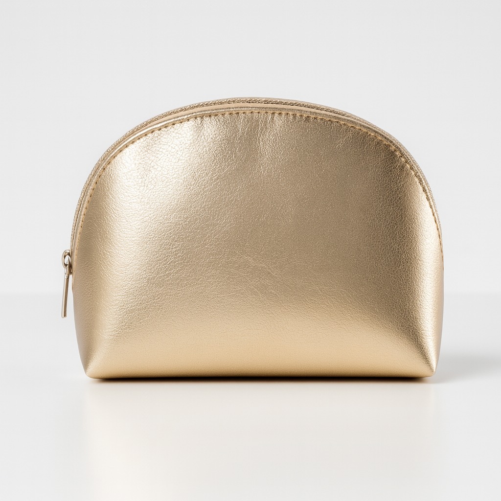 Necessaire Dourada Pequena 20cm x 13cm Bolsa Organizadora, Prática, Elegante e Ideal para Dia a Dia