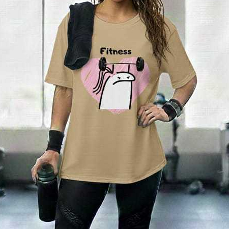 Camisa Feminina Academia Confortável Look Treino Musculação Tshirt Fitness 100% Algodão Premio Lançamento