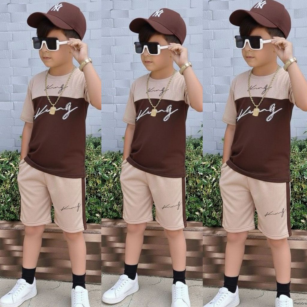 Conjunto Masculino Infantil Dry Fit Confortavel Para Verão 2 a 12 Anos em Oferta na Shopee