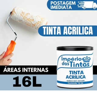 Tinta Acrilica Profissional Anti Mofo 16 Litros Parede Branca Interno Fosco Interior secagem rapida