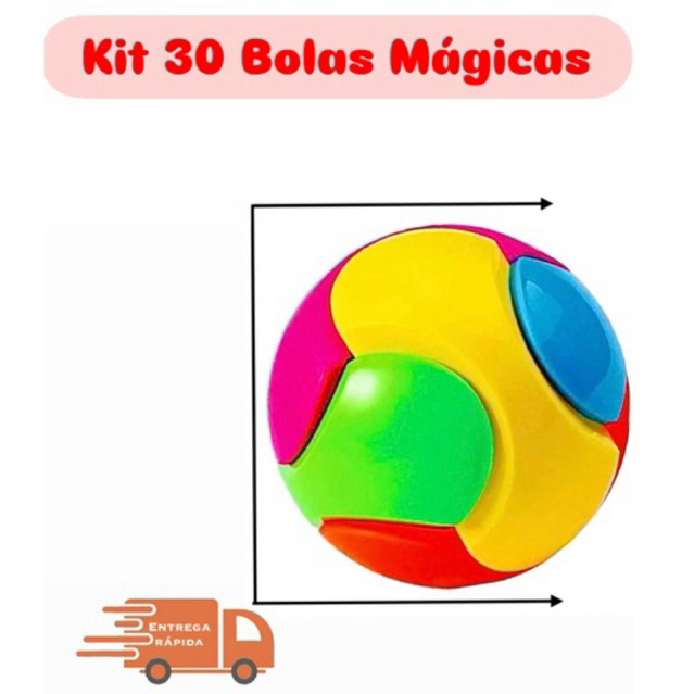 kit 30 Bolas Mágicas Monta e desmonta Quebra Cabeça Brinquedo para Sacolinhas Surpresa
