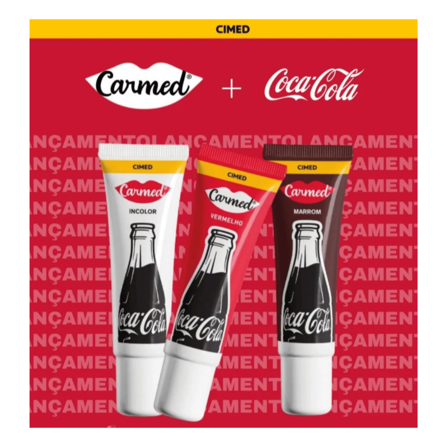 Kit 3 Carmed Coca-Cola Incolor Marrom e Vermelho com FPS15