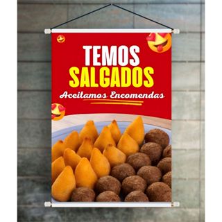 BANNER ARTE PRONTA - TEMOS SALGADOS ACEITAMOS ENCOMENDAS em Oferta na Shopee