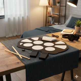 Bateria Musical Eletrônica Dobrável, Brinquedo, Bateria Portátil, Kit Completo USB