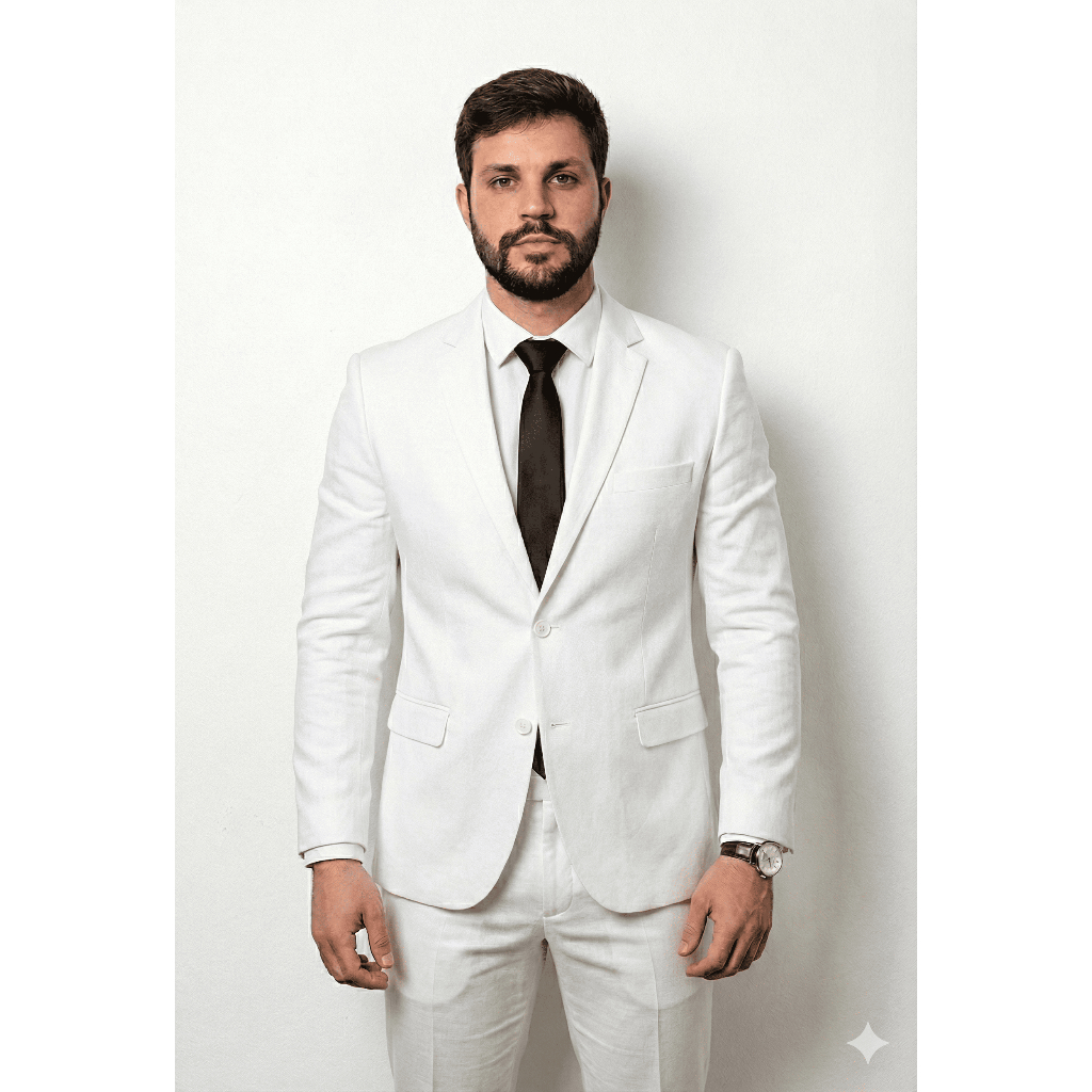 Terno Masculino Slim Branco | Corte Italiano