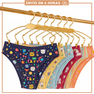 Kit Calcinhas Para Meninas de Algodão Juvenil Calcinha em Oferta na Shopee