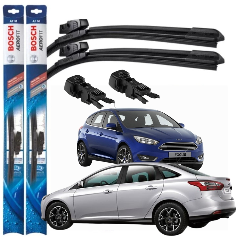 Jogo Palheta Ford Focus 1.6 2.0 2014 2015 2016 2017 2018 Limpador Parabrisa Dianteiro Bosch