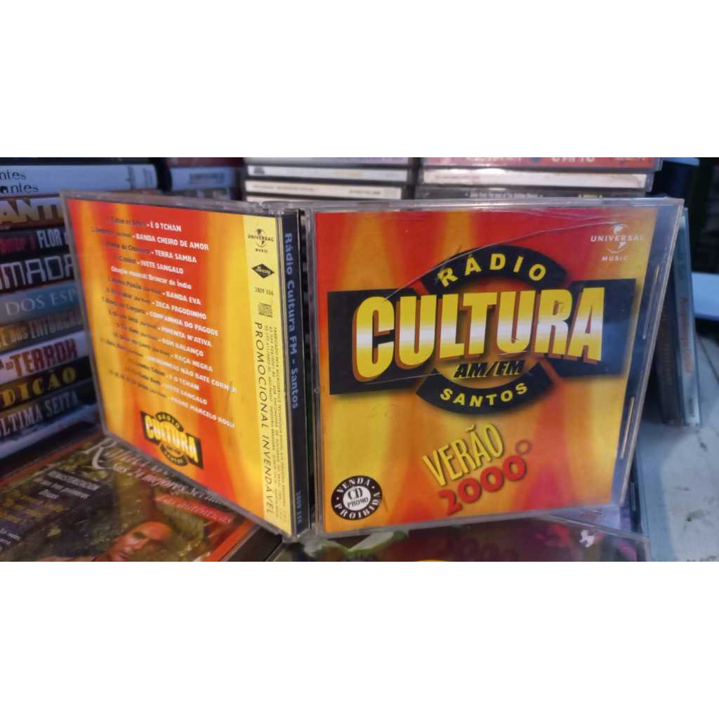cd radio cultura fm santos verão 2000 Promo raro é o Tchan Terra samba raça negra ivete zeca eva cheiro de amor