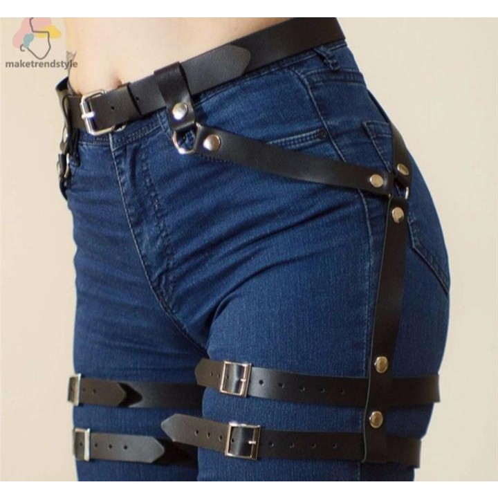 Acessorio de moda cinto Lolita 2 cinta liga de Perna e Cintura Punk Gótico Cosplay — imagem 2 de 2
