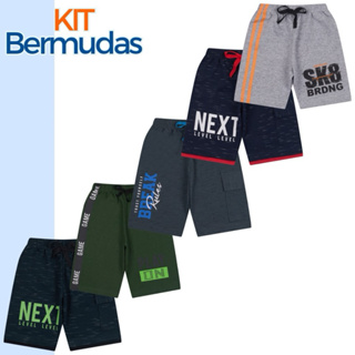 Kit 3 ou 5 Peças Bermudas Moletom Infantil e Juvenil Sortidas em Oferta na Shopee