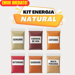 Kit Energético Natural em Pó – Peruana, Guaraná, Gengibre, Uva, Beterraba e Catuaba em Oferta na Shopee