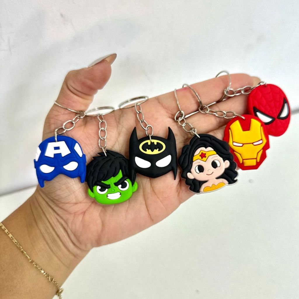 Kit Marvel 10/50 Chaveiro Homem Aranha Capitao America Homem De Ferro Batman Festa Aniversario Lembrancinha Tema em Oferta na Shopee