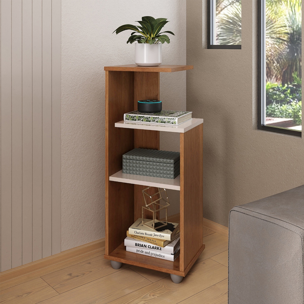 Mesa Apoio Artely Bis com Prateleiras em Oferta na Shopee