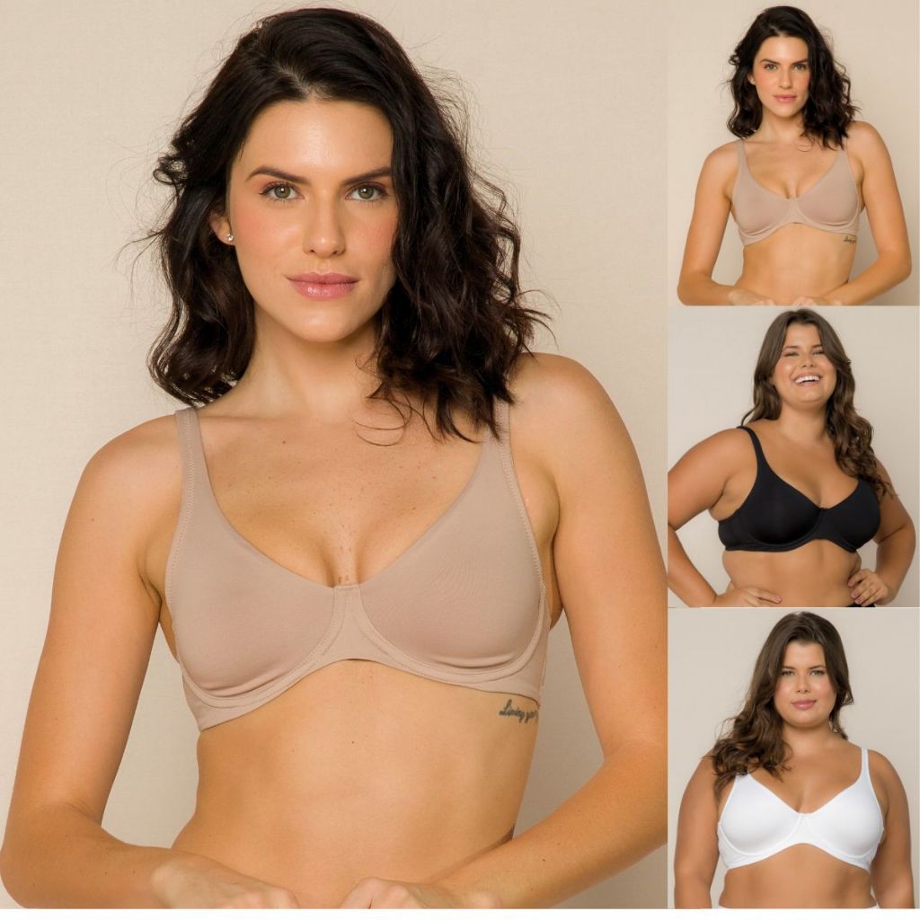 Soutien Sutiã Plus Size Reforçado Com Dupla Camada Aro Modela Os Seios Naturalmente Sem Bojo em Oferta na Shopee