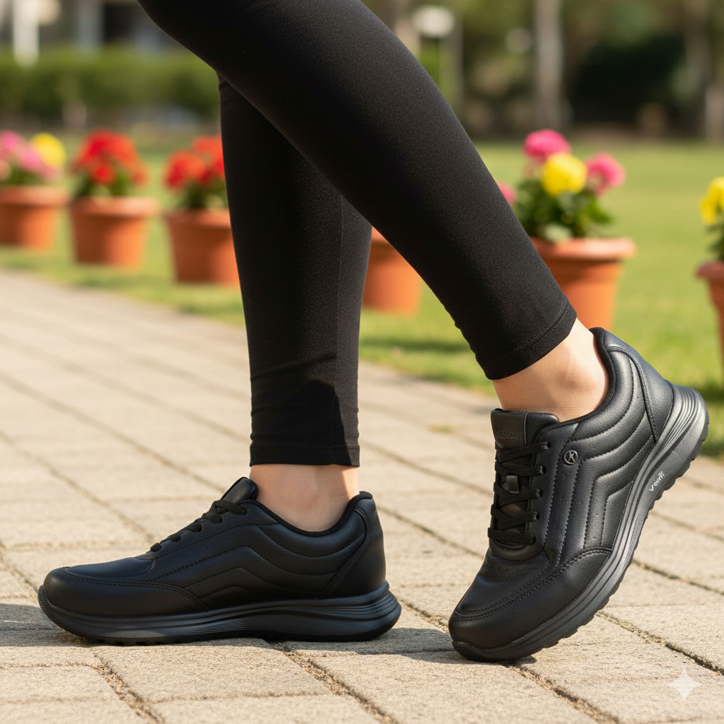 Tênis Kolosh Feminino Esportivo EVA Fit Confortável Leve Preto Branco Original