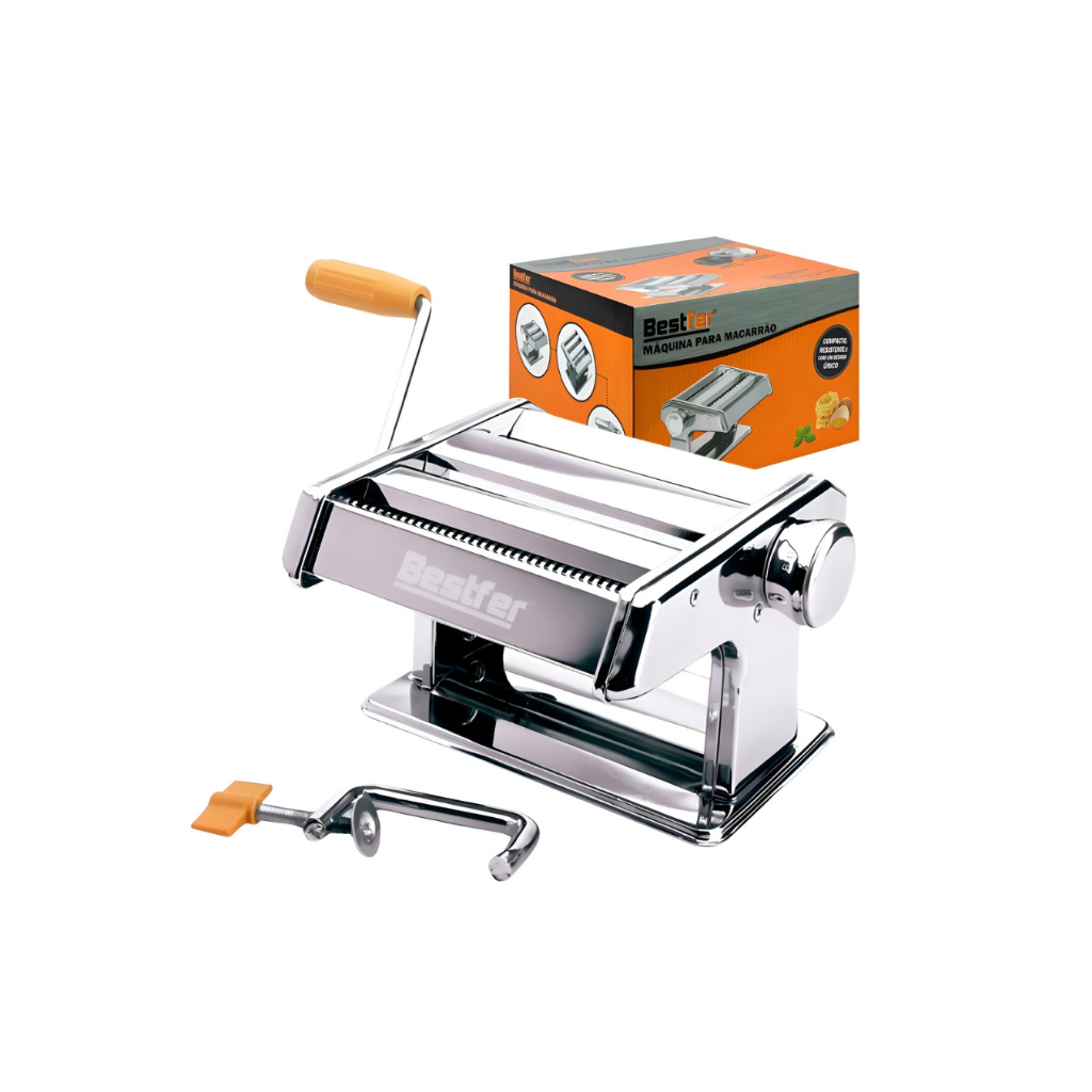 Cilindro Para Massas Aço Inox Máquina de Macarrão Caseiro Lasanha Talharim Bestfer em Oferta na Shopee