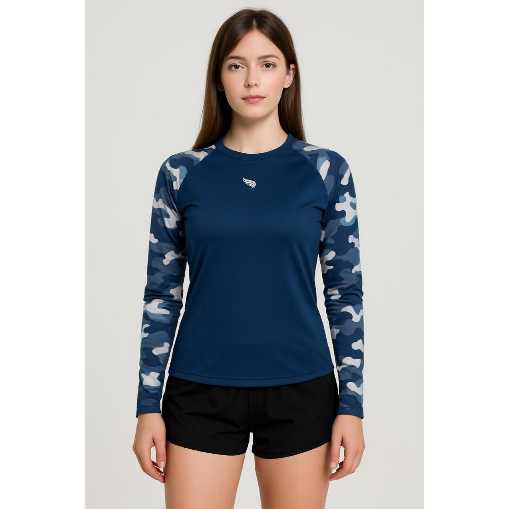 CAMISETA MODELO HAGLAN UV +50 PROTEÇÃO TERMICA FEMININA MANGA ESTAMPADA