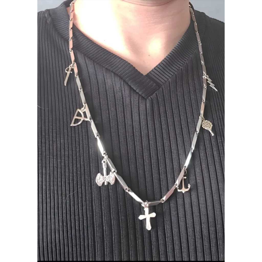 Guia de Proteção 7 Linhas dos Orixás  De Aço Inox Umbanda Candomblé em Oferta na Shopee