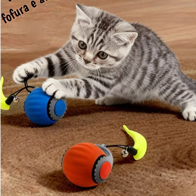 Bola interativa Recarregáveis para gatos com sensor de gravidade e movimento automático - brinquedo pet