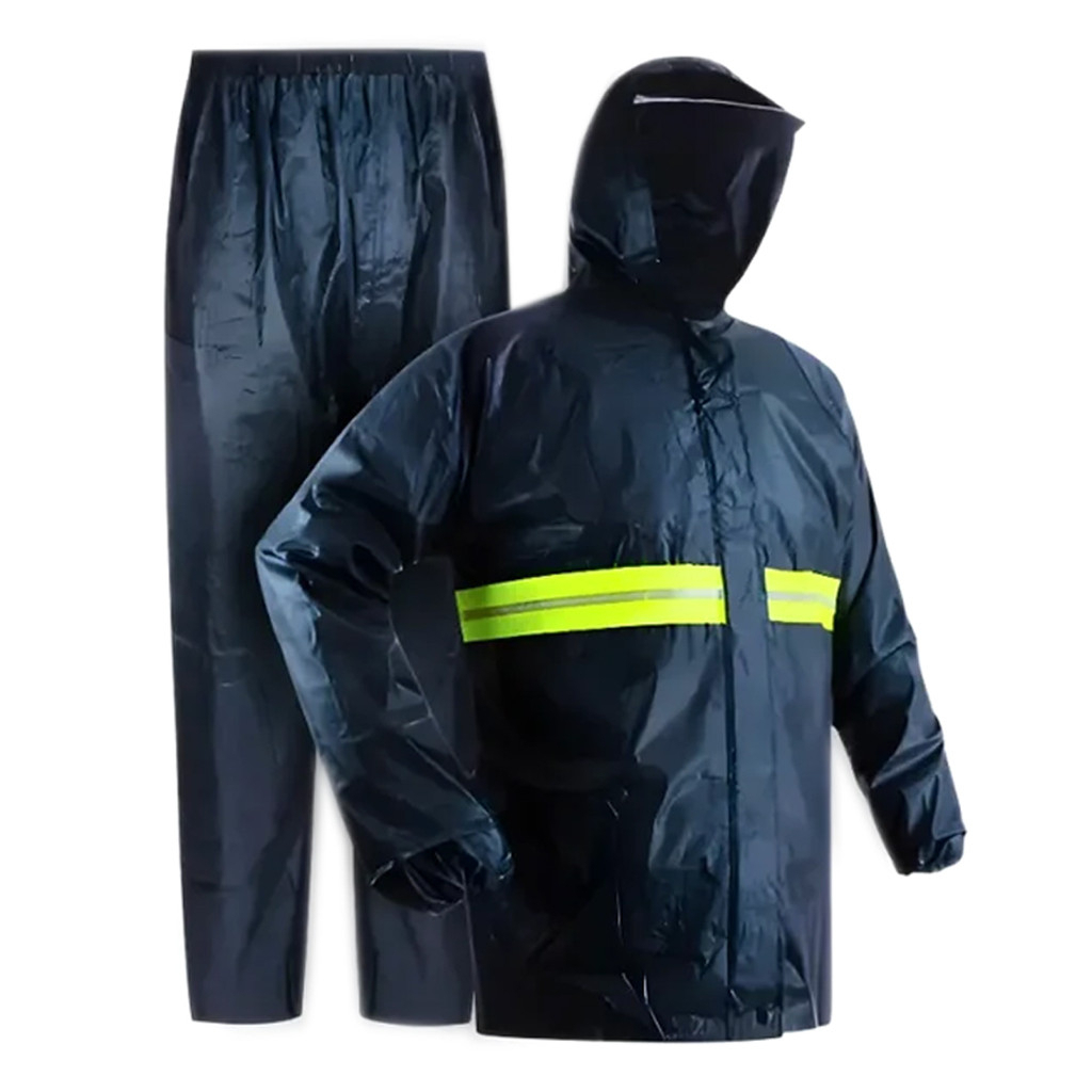 Capa Chuva Motoqueiro pvc Moto Faixa Refletiva Capuz Impermeável