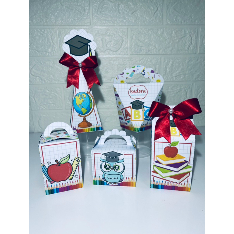 Kit caixinhas Personalizadas ABC vermelho PEGUE E MONTE - Lembrancinhas para Aniversário - Caixinha Personalizadas