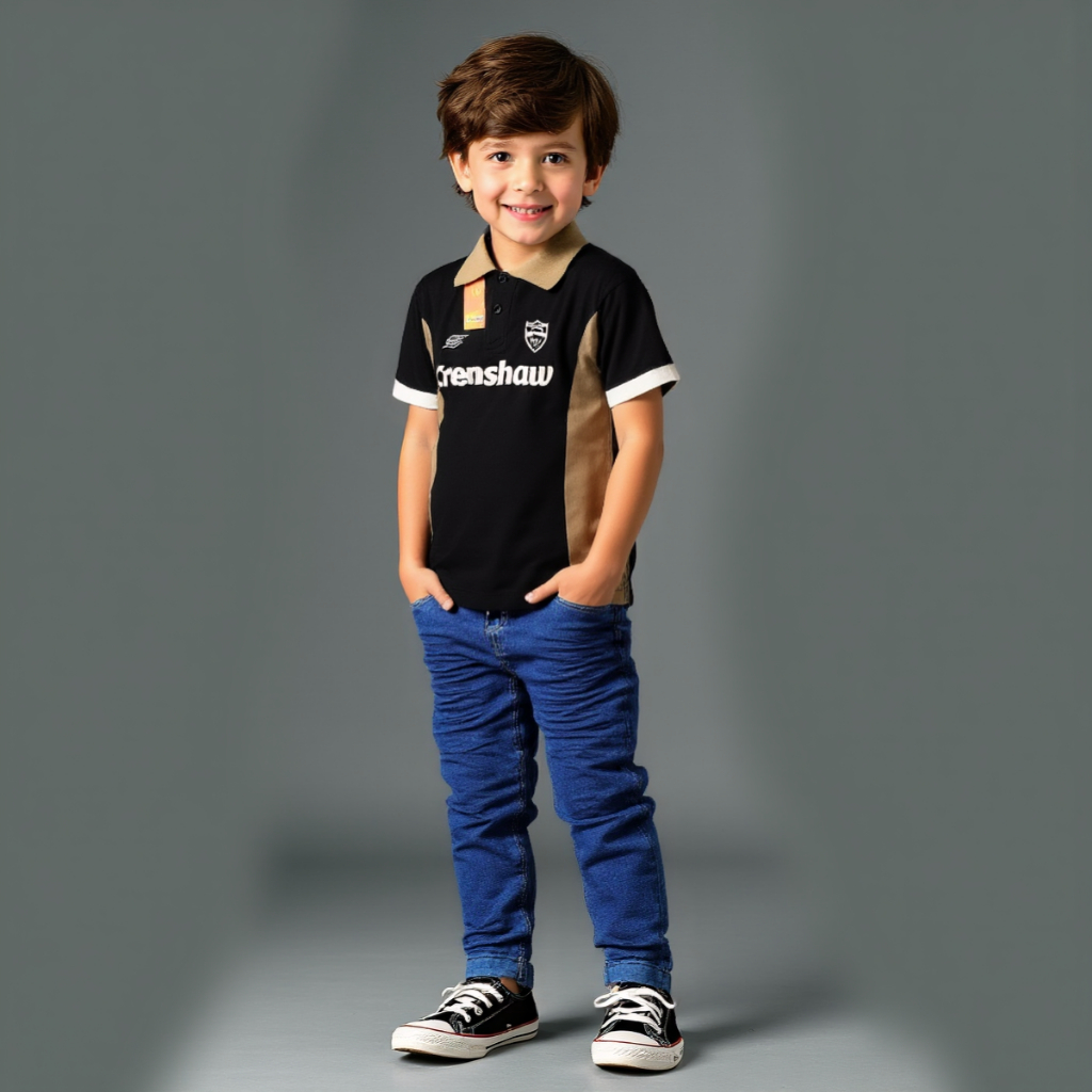 Kit 2 Peças: Camisa Polo Algodão Infantil + Calça Jeans Skinny Lycra Menino 4 a 16 Anos