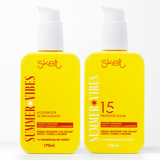 Kit Summer Vibes Protetor FPS 15 + Acelerador - Skelt em Oferta na Shopee