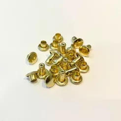 Rebite 8mm Dourado Ouro nº 3 com Calota Macho e Fêmea 10, 20, 30, 40 ou 50 Pares