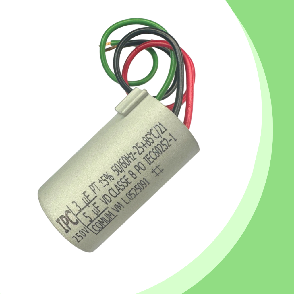 Capacitor IPC para Ventilador Teto Latina 8uf 3+5uf Lumen Air Control