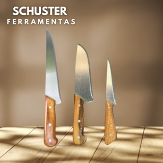 Kit Facas Artesanais Profissionais para Churrasco- cabo de madeira lâmina de aço carbono em Oferta na Shopee