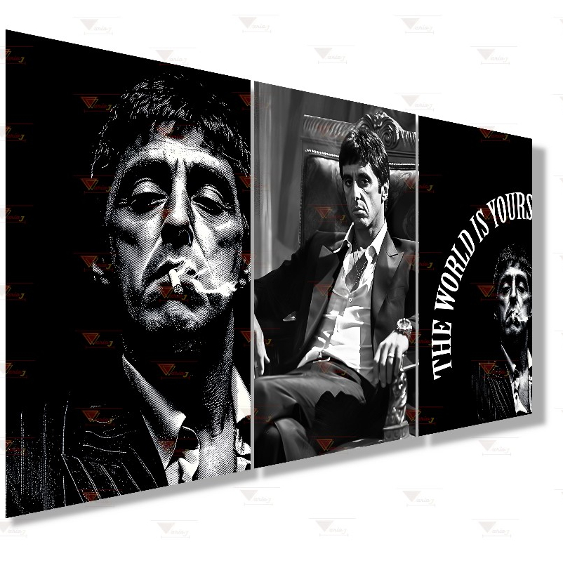 Kit 3 Quadros Decorativos Scarface Tony Montana Top Excelente Qualidade em Oferta na Shopee