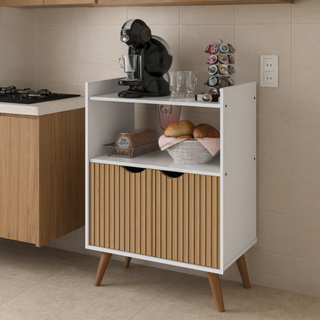 Armario de cozinha e cantinho do cafe com duas portas espaçoso para organizar GRECIA pés madeira em Oferta na Shopee