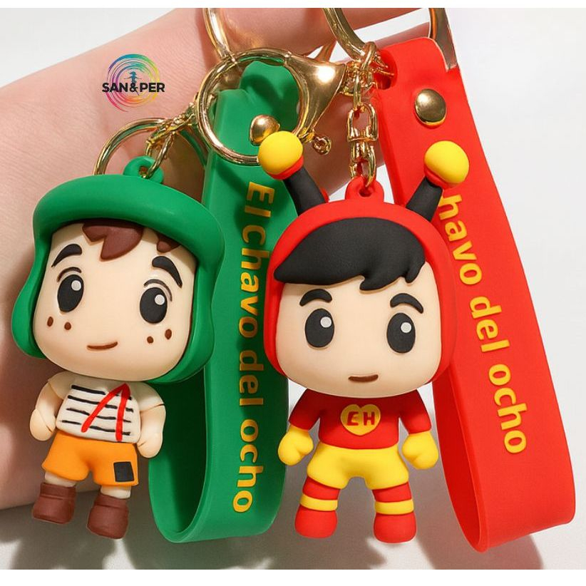 Chaveiro Chaves Chapolin Quico Emborrachado tipo Funko Pop 3D Geek Coleção Divertido