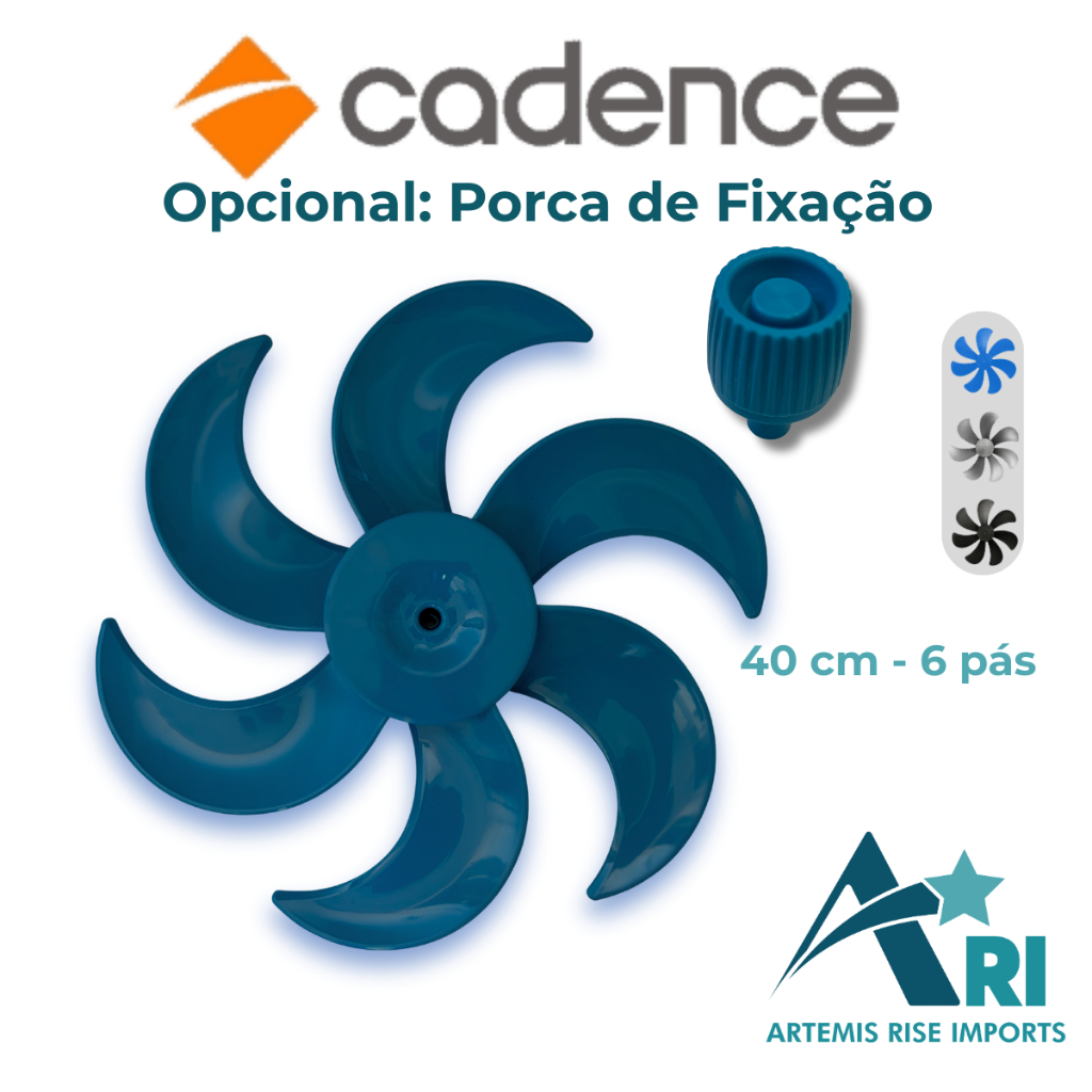 Hélice 40cm 6 Pás para Ventilador 40cm Compatível com Cadence